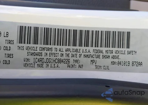 2017 Dodge Durango Gt Awd from USA, damaged, VIN 1C4RDJDG1HC884226